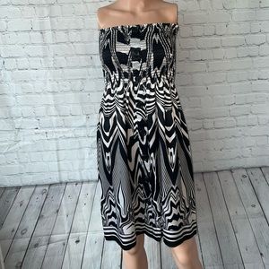 Cache Black & White Zebra Print Buttoned Dress size XS